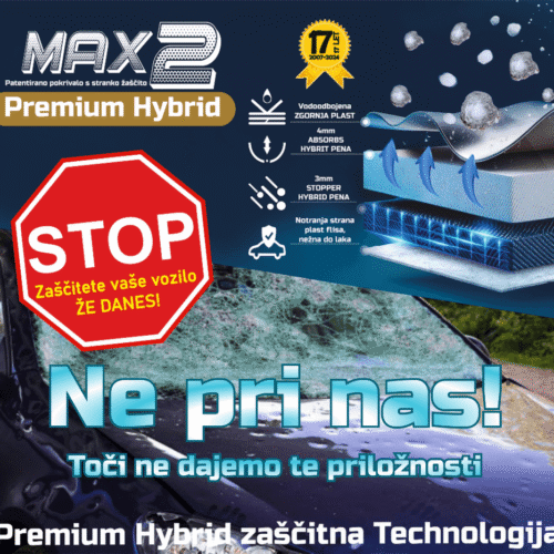 Promocija avtopokrivala MAX 2 Premium Hybrid – zaščita pred točo Avtopokrivalo MAX 2 Premium Hybrid – promocija zaščite pred točo